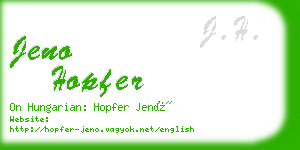 jeno hopfer business card